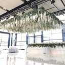 U'Artlines 48 Pack (Total 172.8 Feet) Artificial Fake Wisteria Vine Rattan Hanging Garland Silk Flowers String Home Party Wedding Decor (48, White)