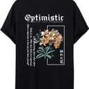 COZYEASE Men's Letter Graphic Tee Casual Short Sleeve Round Neck Summer Shirt Streetwear Top (M)