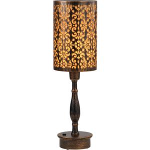 UMEXUS LED Rechargeable Cordless Table Lamp with Dimmer, Small Battery Operated Lights, Touch Nightstand Lamp, Vintage Bronze Ambient Lighting Home Living Room Side End Entryway Table Outdoor Patio (Bronze Phoenix Flowers)