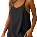 ANRABESS Women Athletic Dress Summer Tennis Workout Active Sports Mini Romper Dress Built in Shorts Travel Vacation Clothes (Large, Black)