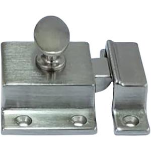 QCAA Traditional Large Oval Turn Cabinet Latch, Solid Brass, 2", for Cupboard & Other Furniture, Brushed Satin Nickel, 1 Pack, Made in Taiwan