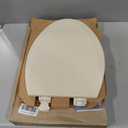 Bemis 1500EC 146 Almond Elongated Molded Wood Toilet Seat with Easy-Clean & Change Hinge