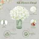 305PCS Ivory Hydrangea Artificial Flowers Bulk with Stems, Silk Fake Hydrangea Heads for Wedding Centerpieces, Home Decor, Outdoor Party, Table Arrangements, DIY, Bouquet