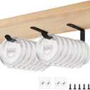 Mkono 8 Pack Tumbler Lid Organizers Inside Cabinet, Tumbler Lid Holder for Cup Water Bottle Space Saving Self-Adhesive or Drilling Tumbler Lid Hooks for Under Cabinet Kitchen Organization and Storage