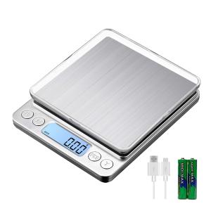 Upgraded Large Range Small Kitchen Scale, USB Charging Mini Food Electronic Scale, High Accuracy Cooking Scale, Pocket Scale with LCD Display, 1kg/0.01