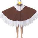 Cozy Eagle Costume - Bird Bald Eagle Cosplay Hooded Cape Halloween Independence Day Costume Gift for Women and Men