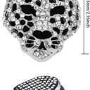 2 Pcs Bling Leopard Air Vent Clips, Crystal Car Air Fresheners Vent Clips Diffuser Vent Clip Rhinestone Leopard Decoration Car Interior Decor Bling Accessories for Women (Silver)