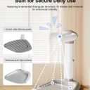 COOSEYA Baby Bath with Shower Stand Support|Anti-Pinch Soporte para Baera de Beb Adjustable Shower Tower and Anti-Slip for Toddler Standing Up Themselves,Ideal Gift for Infants 6-36 Months