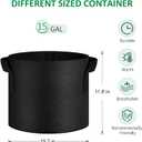 JNYONG 12-Pack 15 Gallon Thickened Non-Woven Grow Bags, Aeration Fabric Pots with HandlesBlack