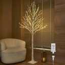 BAOLITVINE Lighted Birch Tree Plug in 330 Fairy Lights 6FT, White Tree with Lights for Indoor Outdoor Home Room Christmjas Easter Decoration (6FT Birch)