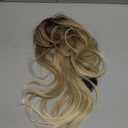 18 inch Hair Topper for Women with Bangs 3D 360° Cover Fluffy Toppers Synthetic Long Straight Thinning Hair Pieces for Women Clip in Bangs with Topper Rooted Ash Blonde Mix Platinum