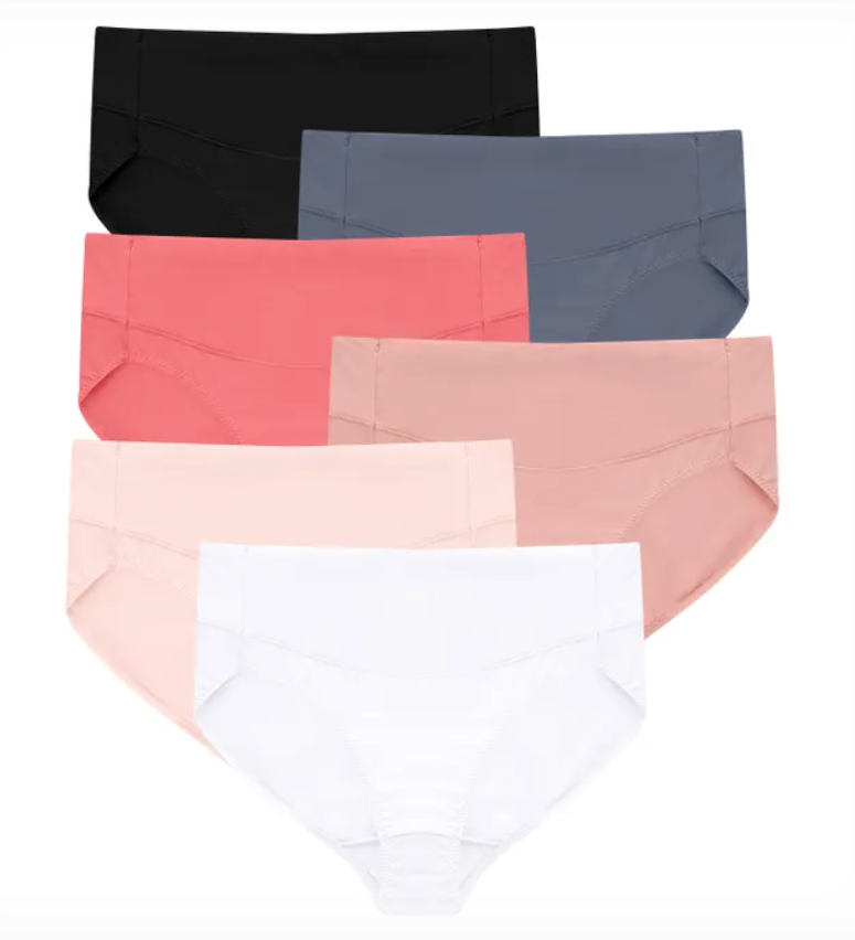 Hanes Women's Bikini Panties Pack, Soft Cotton Underwear, 6-Pack (Retired, Colors May Vary) Size 9