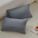WARMDERN 100% Cotton Waffle Weave Euro Shams Pillow Covers, 2 Pack European Pillowcase 26" x 26" Bed Pillow Covers, Ultra Soft Bed Pillow Shams Cushion Covers for Stylish Home Decor(26 x 26in, Grey)