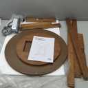 HOOBRO Round Side Table with Charging Station, Round Accent End Table with Bamboo Legs for Living Room, Bedroom, Brown, BR101UBZ01