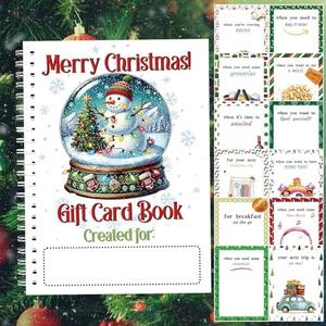Merry Christmas Gift Card Holder Book - DIY Spiral-Bound with Surprises, College Survival & Graduation Gift, Greeting Card Keeper for Holidays （S15）