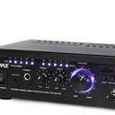 PyleUsa Bluetooth Computer Speaker Amplifier - 2x120 Watt Home Stereo Power Amplifier Home Audio Receiver System W/Blue Led Display, USB/SD, AUX, RCA, Headphone Jack - Remote - PCAU46BA.6