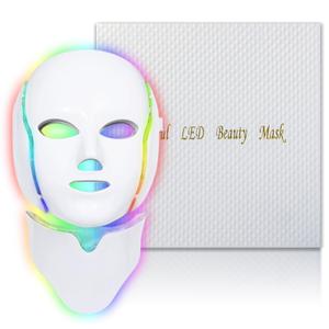 EVFOFO Red Light Therapy Mask for Face, 7 Custom Modes with 850nm Infrared & 630nm Red Light, Portable LED Face Mask Light Therapy with Timer for Home Use, White