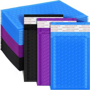 Henoyso 162 Pcs Colored Small Bubble Mailers 4x6 Inch Poly Shipping Bubble Envelopes Bulk Adhesive Cushioning Padded Shipping Bags for Trading Card Packaging(Dark Color) (Dark Purple, Dark Blue, Black)