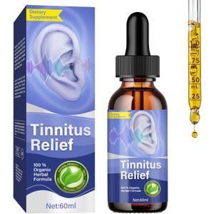 Tinnitus Relief for Ringing Ears, Herbal Formula Tinnitus Relief Drops, Effective Tinnitus Treatment to Reduce Ear Noise & Improve Hearing for Men & Women