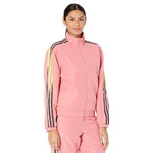 adidas Originals, womens, Track Top, Hazy Rose/ Acid Yellow/ Black, Medium