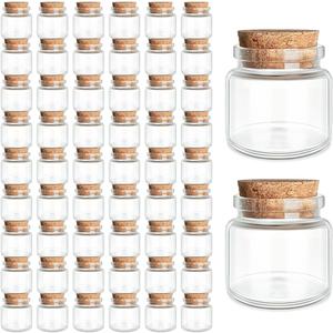 56-Pack 0.68 oz (20 ml) Glass Bottles & Test Tubes with Cork Stoppers for Spell Jars, Spice Storage, DIY Favors, Travel Memories, Plant Propagation Empty Recyclable Containers for Crafts, Kitchen