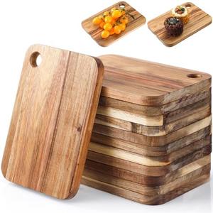 Vesici 12 Pcs Small Acacia Wood Cutting Board Rectangle Wooden Chopping Boards Lightweight Serving Tray Mini Cutting Board Bulk for Christmas Kitchen Meats Cheese Fruit Bread Wedding Gift