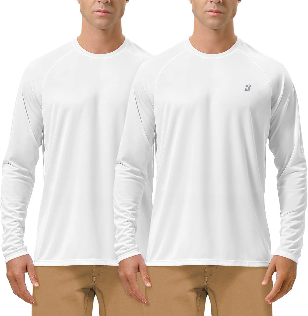 Roadbox Mens UPF 50+ UV Sun Protection Shirts Outdoor Long Sleeve SPF Rash Guard for Fishing Hiking Swimming Running, Size US M