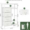 YOSHOOT 31.5" Dresser with Hanging Rack, Closet Dresser for Kids Bedroom, 11.8"D x 31.5"W x 47.8"H