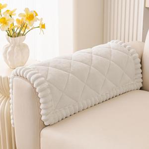 Smiry Fuzzy Couch Cover for Dogs, Non Slip Washable Pet Sofa Cover, Scratch Proof Hair Resistant Plush Sofa Slipcover, Pet Friendly Couch Cushion Protector for Cat, White, 27.6" x 27.6"