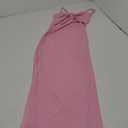 LYANER Women's Tie Knot Cut Out Side Split Hem Sleeveless Knit Bodycon Maxi Dress (Pink) M