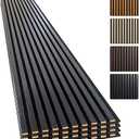 Yuzzy Wood Slat Wall Panel 4 Pack, 48" x 24" Acoustic Wall Panels for Interior Wall Decor and Noise Cancelling, Soundproof Wall Panels for Living Room, Bedroom, Office, Black