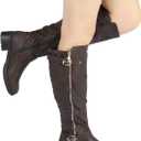 DREAM PAIRS Women's Knee High Boots Wide Calf Low Heel Riding Boots Fall Tall Boots for Women (9.5, Brown)