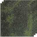 24 Carpets 20x20 inch Square Carpet Tiles, Reusable, Non Slip, Seamless Tiles, Suitable for Indoor and Outdoor use in bedrooms, Living Rooms, Offices, etc., Easy to DIY (Olive Green Stone pattern-07)