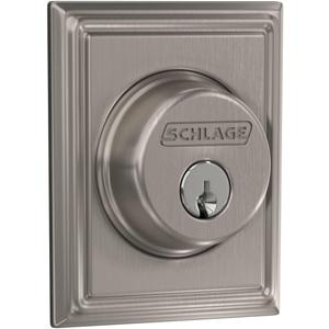 Schlage B60 N ADD 619 Deadbolt with Addison Trim, Keyed 1 Side, Highest Residential Security, Satin Nickel