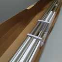 KAMANINA 1 Inch Double Curtain Rods 72 to 144 Inches (6-12 Feet) Telescoping Dark Silver Curtain Rod for Windows 69 to 140 Inches, Heavy Duty Drapery Rods with Square Finials