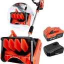 VOLTASK 24V Cordless Snow Shovel, 12.8-Inch Cordless Snow Blower, 4-Ah Battery Snow Blower with Directional Plate & Adjustable Front Handle (Battery & Quick Charger Included)