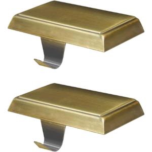 6Pcs Rectangular Stocking Hooks Christmas Non-Slip Stocking Holders Fireplaces Shelf Hook Tabletop Stocking Hangers