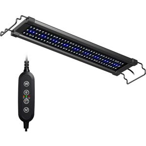NICREW ClassicLED Gen 2 Aquarium Light, 15 Watts, Dimmable LED Fish Tank Light with 2-Channel Control, White and Blue LEDs, Size 18 to 24 Inch