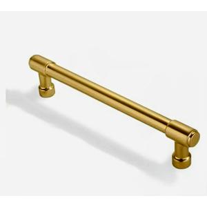Solid Heavy Duty Jasper Cabinet Pulls 6 Pack Brushed Gold 5 Inch Hole Centers for Kitchen Cupboard Handles and Modern Drawer Pulls Brushed Brass Finish