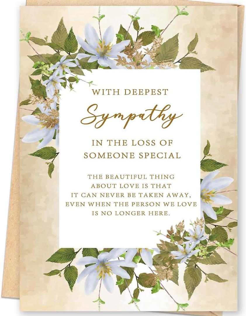 2 x FANCYLUCKY Sympathy Cards for Loss of Loved One, Condolences Card, Thinking of You Card Gifts for Women Men