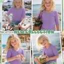 Toddler Girls Short Sleeve Shirt Cotton Ribbed Slim Fit V Neck Elbow Length Casual Soft Basic Top Kids Summer Tee