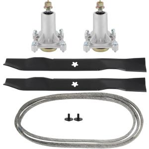 ACEBRI Deck Rebuild Kit 42" for Poulan Pro PP19A42 PB185A42 PB195H42LT PB20H42 PB20H42YT Mower Deck Parts 187292 192870 Spindle 127843 138498 Blade 532429636 Belt