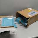 TP 12-Piece Melamine Dinnerware Sets, Plates and Bowls Dishes Set for 4, Break-Resistant & Non-Microwavable, Lightweight Square Dinner Plates, Teal (Cyan)