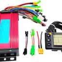 Brushless Controller with LCD Display 36V 48V 60V 72V 500W 800W 1000W Universal for e Bike E-Scooter, Maximum Current 33A