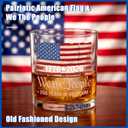 Mumufy 4 Pack 10oz 250th Anniversary Whiskey Rocks Glasses Old Fashioned Glass Drinkware 1776-2026 Patriotic Distressed Vintage American Flag We the People Design, USA Commemorative Gift