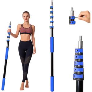 30FT Reach Telescopic Extension Pole-5-24FT Multi-Purpose Extension Pole with Easy Flip Lock, Universal Twist-on Metal Tip, Lightweight Sturdy Aluminum Paint Roller Extension Pole for Window Cleaning