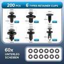 265PCS Bumper Retainer Clips with Trim Removal Tool Kit - Car Clips, Plastic Rivets, Automotive Fasteners for Front Bumper & Trim Panels, Compatible with GM Ford Toyota Honda Ch (Clips + Remover Blue)