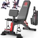 Adjustable Weight Bench,Utility Workout Bench Foldable Incline Decline Benches for Home Gym Full Body Workout,Load 600LBS