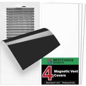 4 Pack Magnetic Vent Covers, Strong Vent Covers 8x15.5inch High Strength Magnetic Vent Cover for Floor Wall and Ceiling Registers Home HVAC and AC Vents