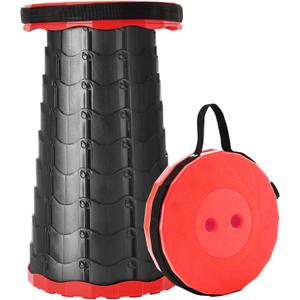 Foldable Stool, Camping Stools for Adults Thickened Portable Collapsible Retractable Stool for Fishing, Camp Chair for Hiking, BBQ, Parties, Outdoor Activities (Red)